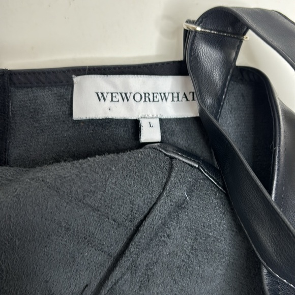 WhoworeWhat | Black Faux Leather Adjustable Bralette | Rebel Undershirt | Biker - Picture 11 of 12